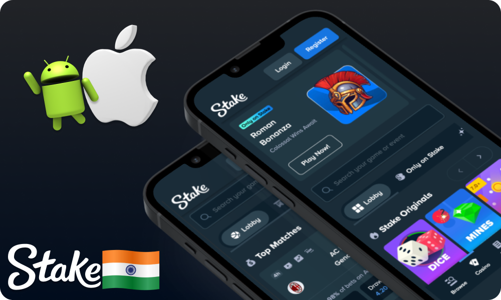 Stake Casino Mobile App for Android and iOS in India